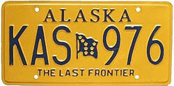 Alaska Gold Rush Centennial license plate