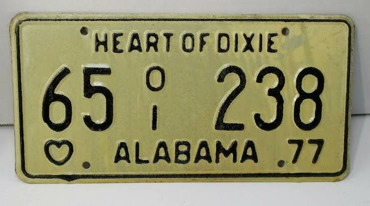 1977 Alabama five-year base plate