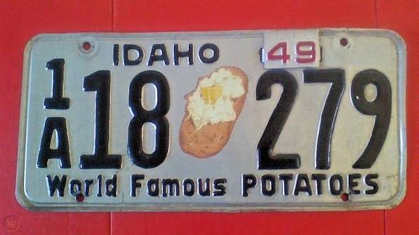 1948 Idaho World Famous Potatoes license plate