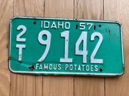 1957 Idaho Famous Potatoes license plate