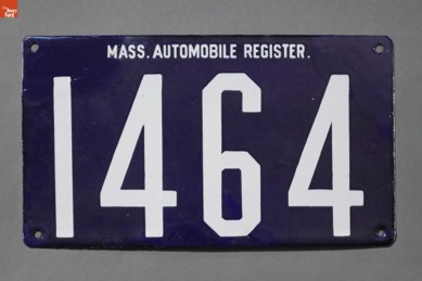 Massachusetts Automobile Register plate #1 from 1903