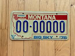 Montana 1976 Bicentennial license plate in red, white and blue