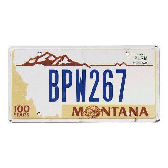 Montana 1989 Centennial license plate celebrating 100 years of statehood