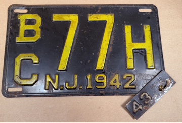 1942 New Jersey plate with 1943 validation tab