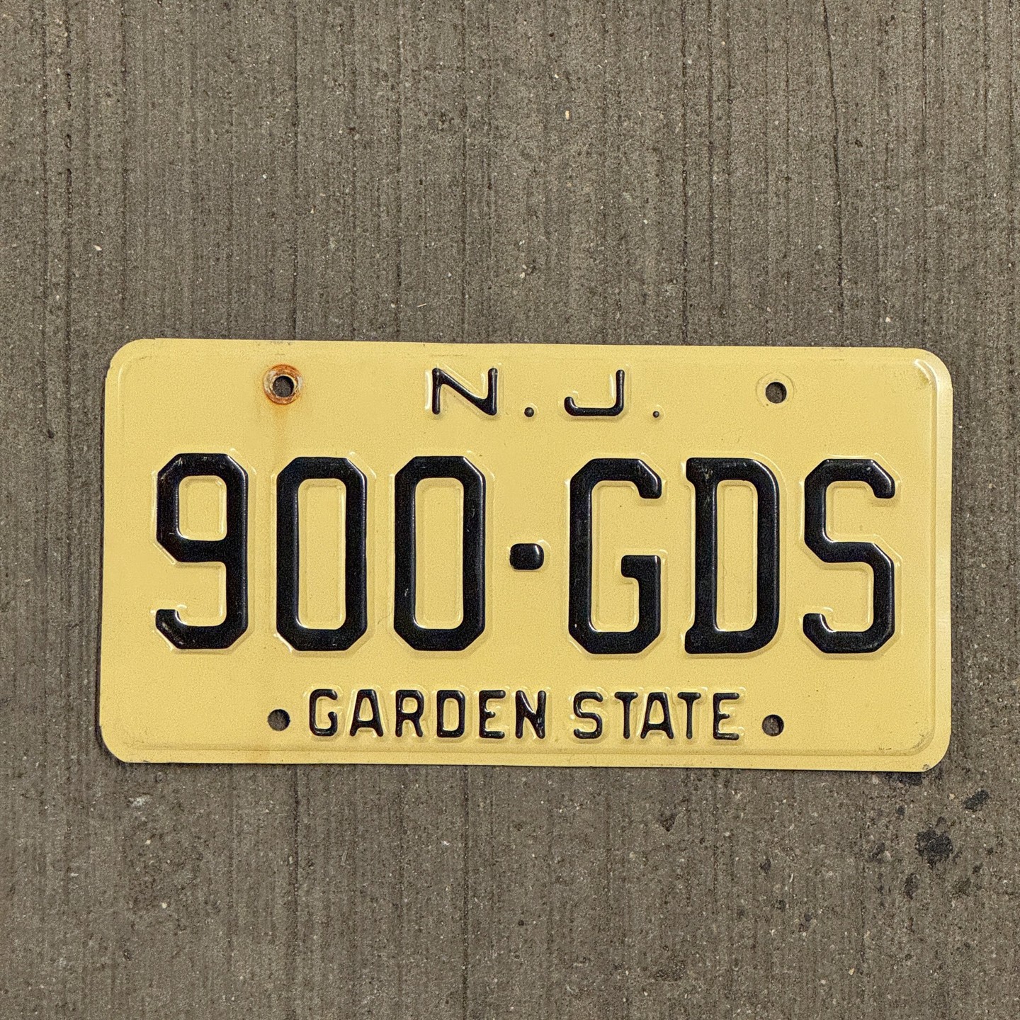 1959 New Jersey Buff Garden State license plate