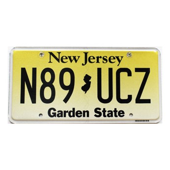 Recent standard New Jersey plate