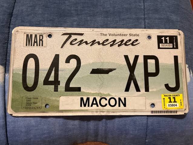 Tennessee rolling hills license plate introduced in 2006