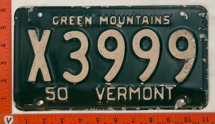 1950 Vermont GREEN MOUNTAINS plate
