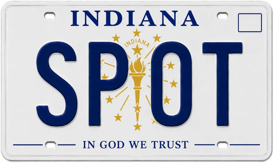 Indiana license plate