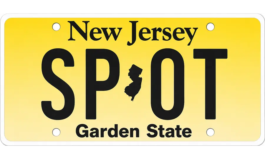 New Jersey license plate