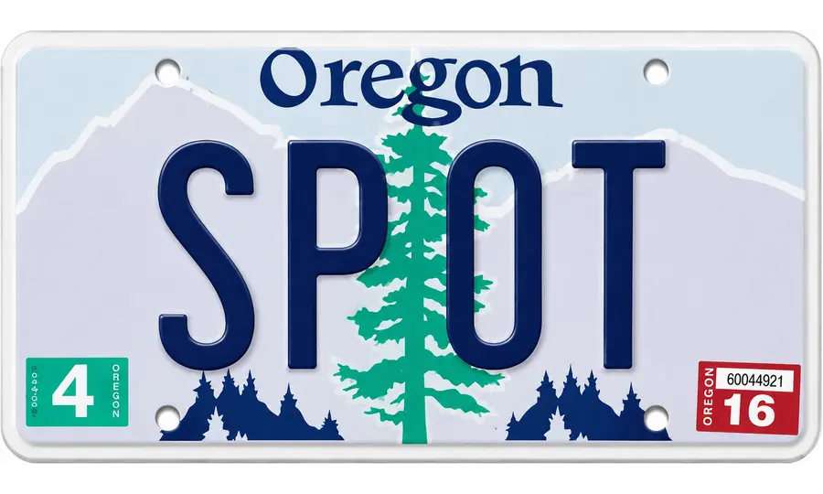 Oregon license plate